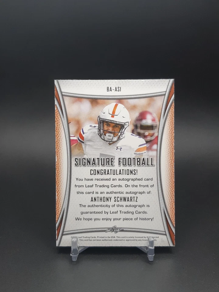 2021 Leaf Signature #BA-AS1 Anthony Schwartz Auto Auburn Tigers - Image 2 of 2