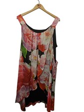 WALLIS floral drape dress size 18 sleeveless overlay sleeveless tunic floaty
