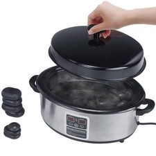 Master Massage 6 Quart Hot Stone Warmer with Digital Display Stainless Steel...