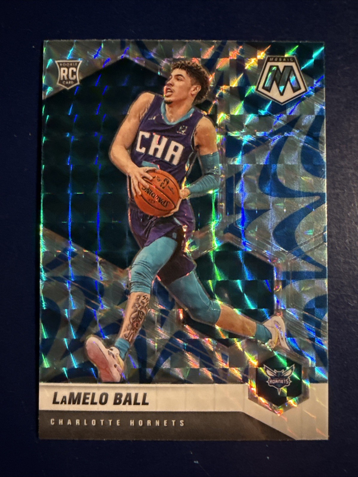 2020-21 Panini Mosaic - Rookie LaMelo Ball #202 Reactive Blue Prizm (RC)