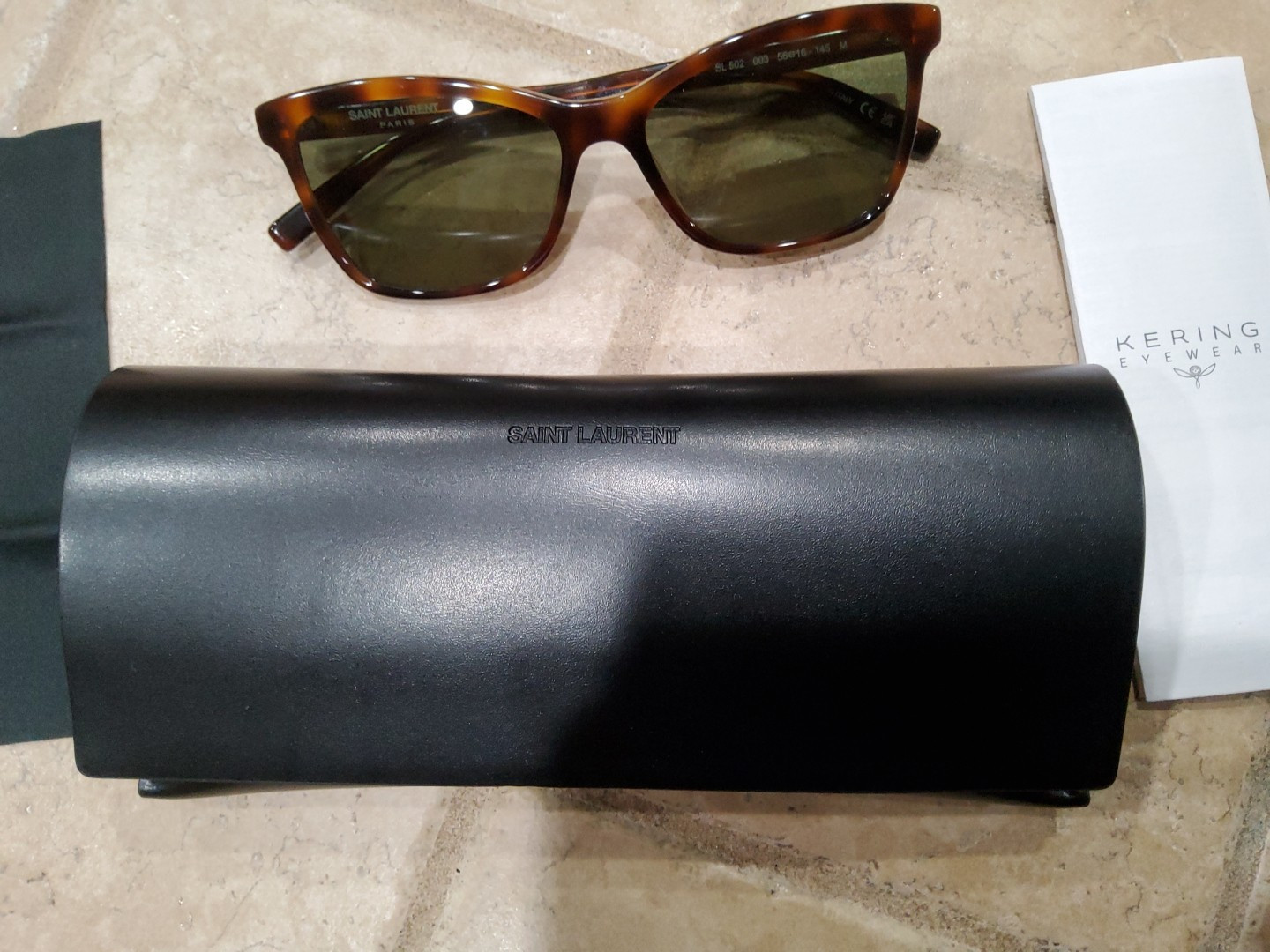 Saint Laurent acetato occhio di gatto II SL502 003 tartaruga 56 16 145 nuovo senza etichette