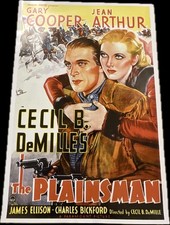 “The Plainsman” Movie POSTER 27x40 Cecil B DeMilles Gary Cooper Jean Arthur Repr