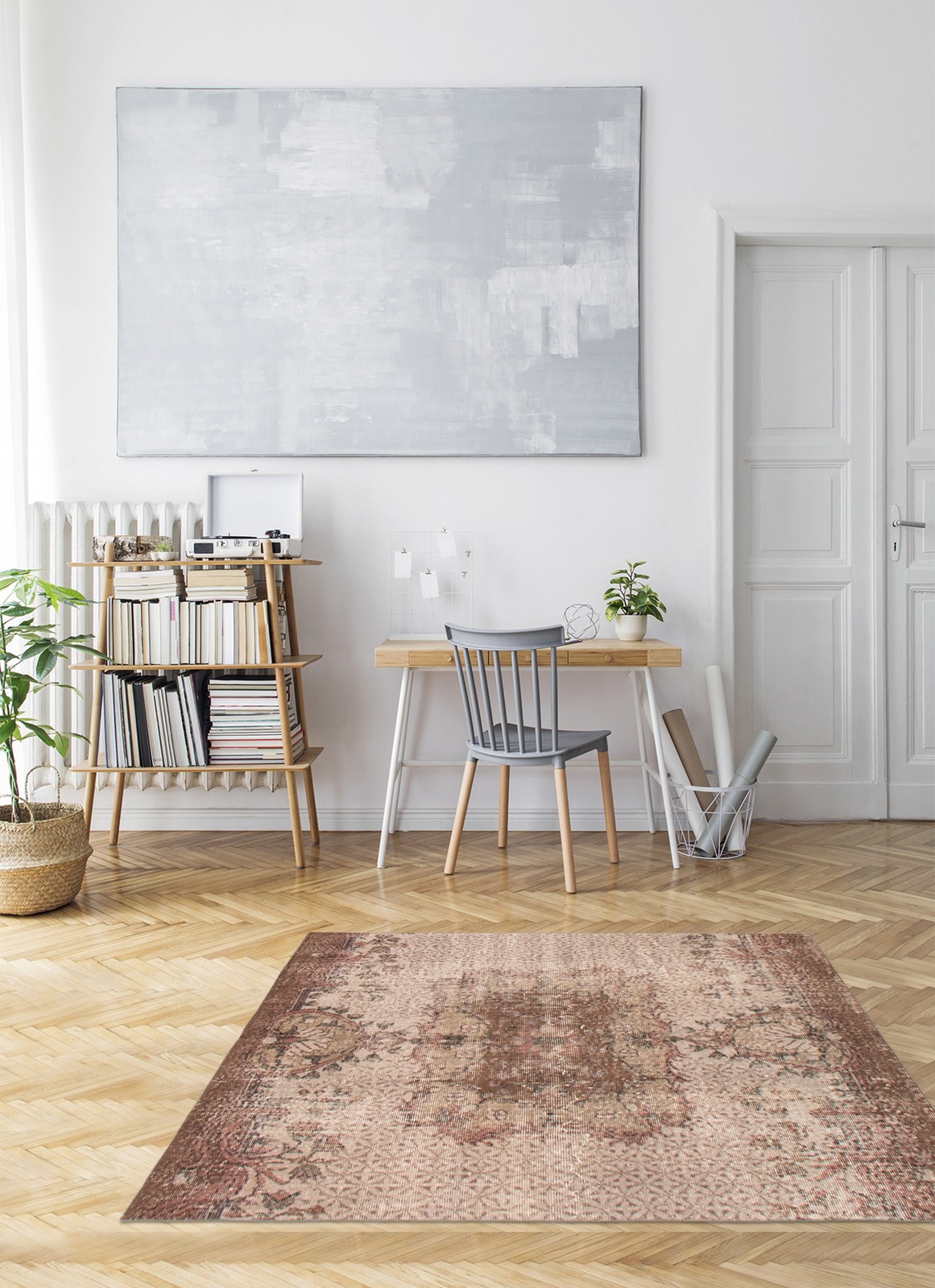 4'11" x 5'7" Vintage Hand Knotted Area Rug Traditional Oriental Wool Carpet