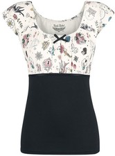 Rock Rebel by EMP Damen schwarz-weißes T-Shirt mit bedrucktem Oberteil