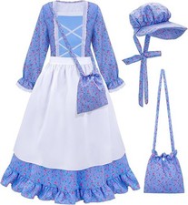 Victorian Girl Costume | Kids Fancy Dress with Apron World Book Day 10-12 years