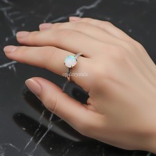 Welo Opal Gemstone 925 Sterling Silver Ring Handmade Jewelry Gift For Valentine
