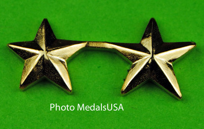 #ad 2 Star General Rank gold collar shirt hat ball cap insignia $5.95