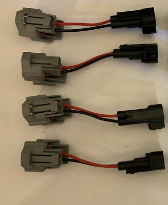  4 EV6 male to Nippon sumitomo Denso female Fuel Injector Adapters Connectors 