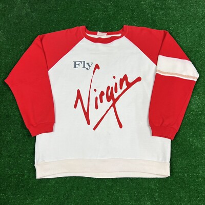 Vintage 80's Fly Virgin Atlantic Airlines Crewneck Sweatshirt