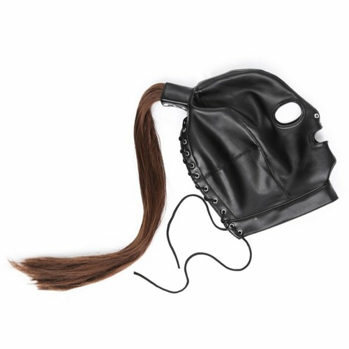 Maschera costrittiva schiavo Sadomaso cappuccio coda bdsm bondage fetish sexy - Foto 5 di 17
