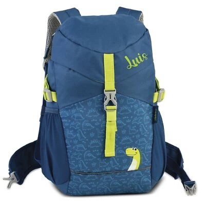 MINIMUTZ Wanderrucksack Kinder mit Name | Dino (dunkelblau)