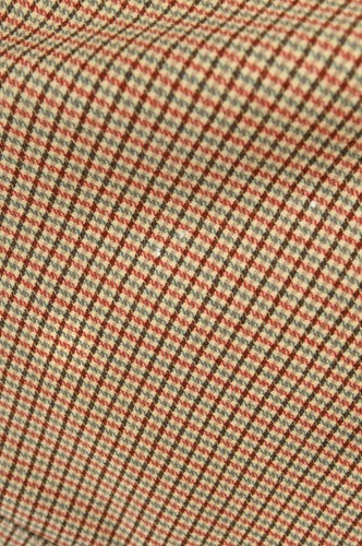 Vintage 30s 40s Hartleys Wool Tan + Red Houndstooth Shawl Collar Blanket Robe L - Picture 6 of 9