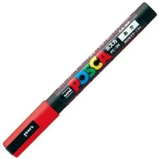 Uni Posca PC3M.15 Water-Based Paint Marker, Fine Point, Red