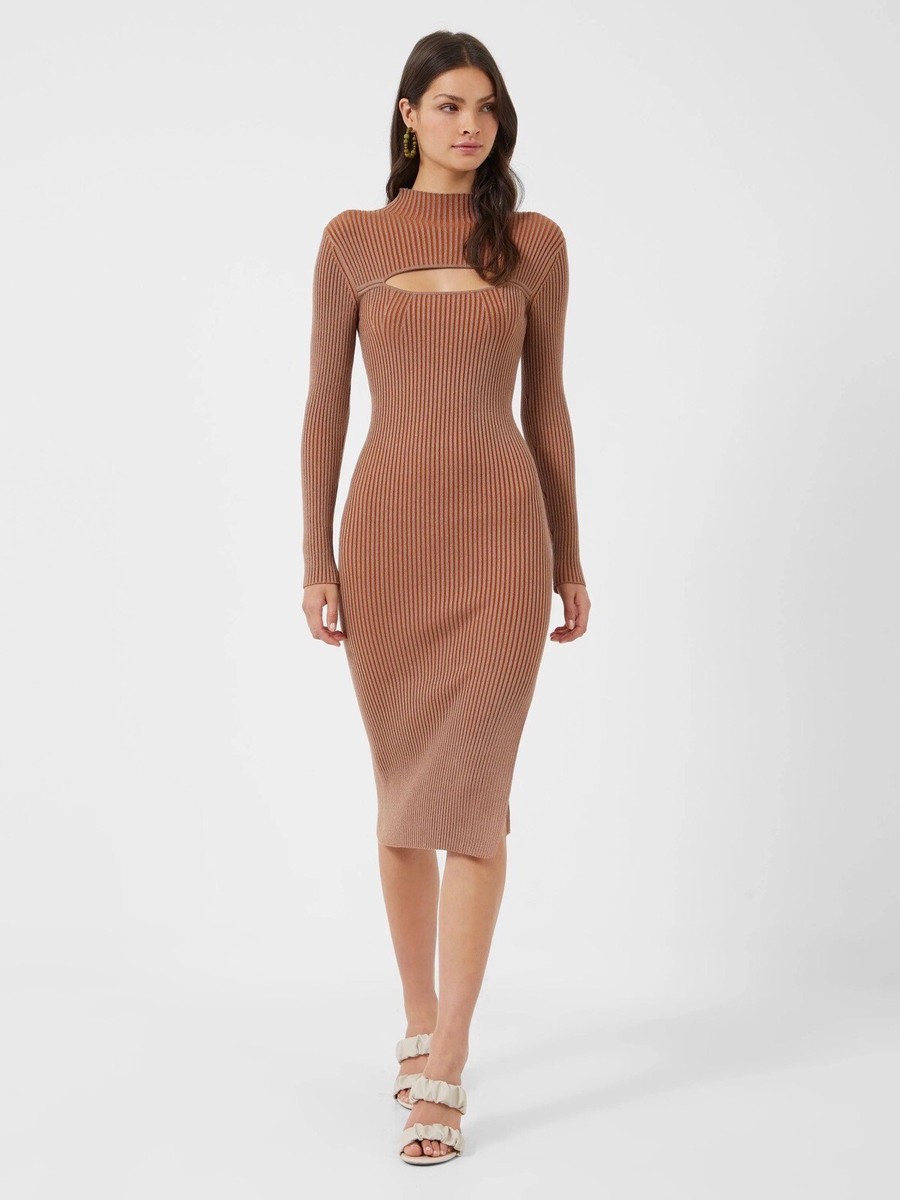 rib cut dress Island Blue Rib Knit Cut Out Maxi Dress