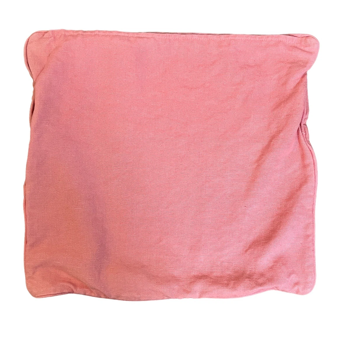 Ballard Design Coral Pink 100 Linen Piped Pillow Cushion Cover