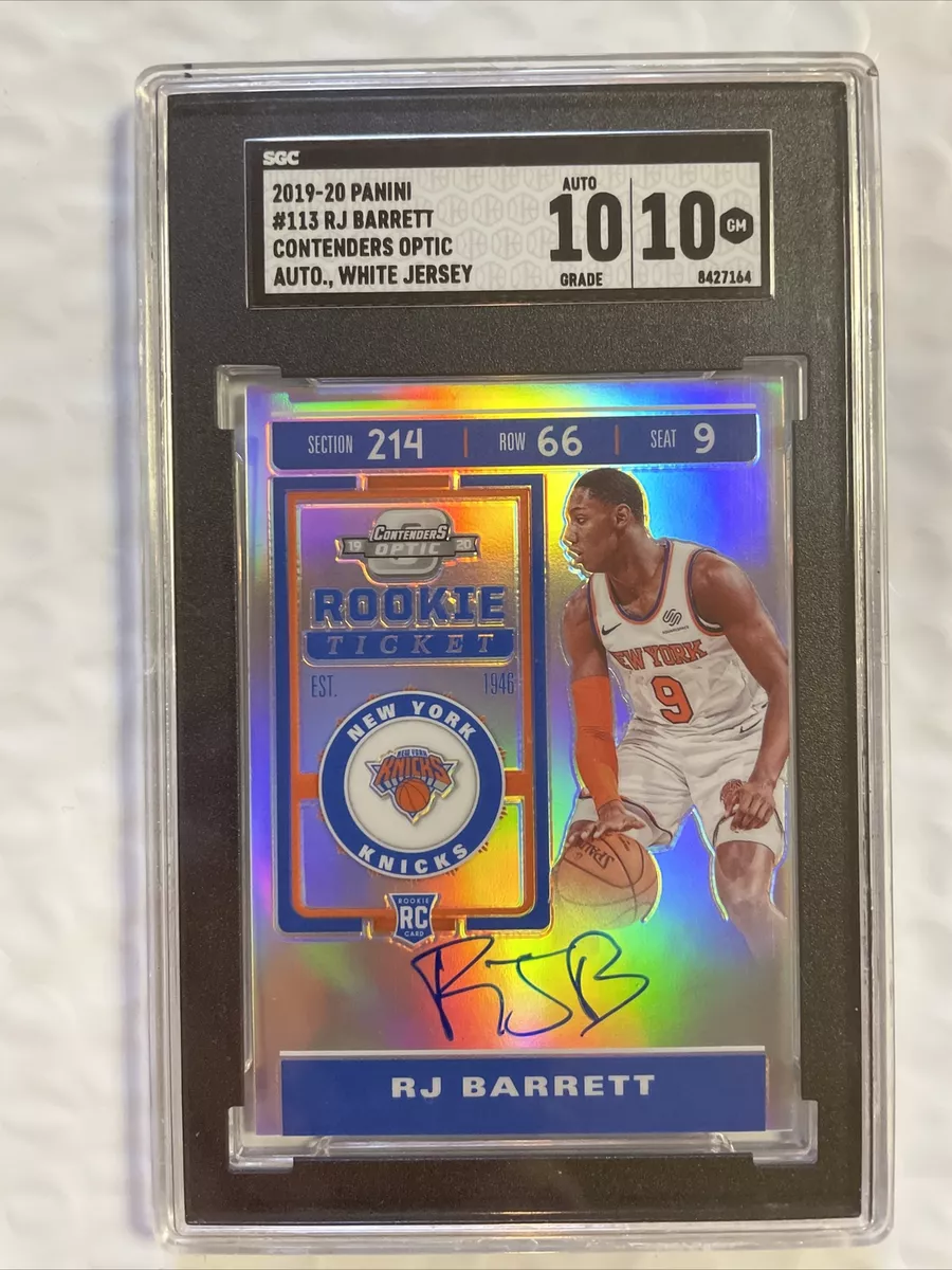 RJ Barrett 2019 Panini Contenders Optic Silver Prizm 113 Auto SGC 10 SP