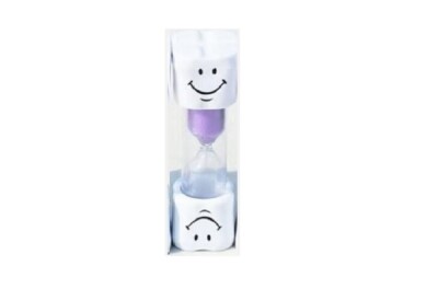2 Minuten Sand Timer Happy Face ideal zum Zähneputzen, Kinder, Erwachsene, LILA