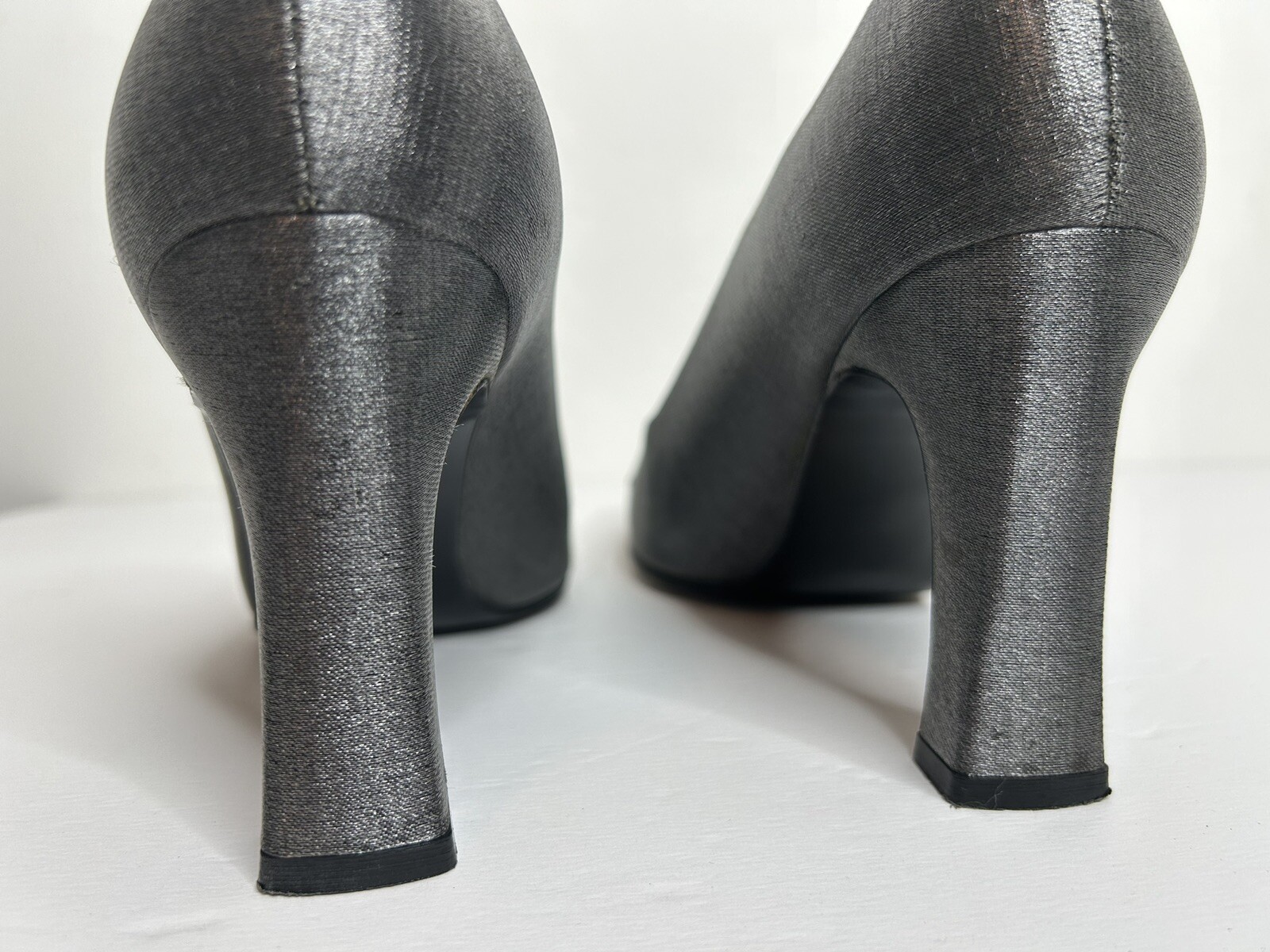 STUART WEITZMAN Silver Square Toe Embellished Hee… - image 4