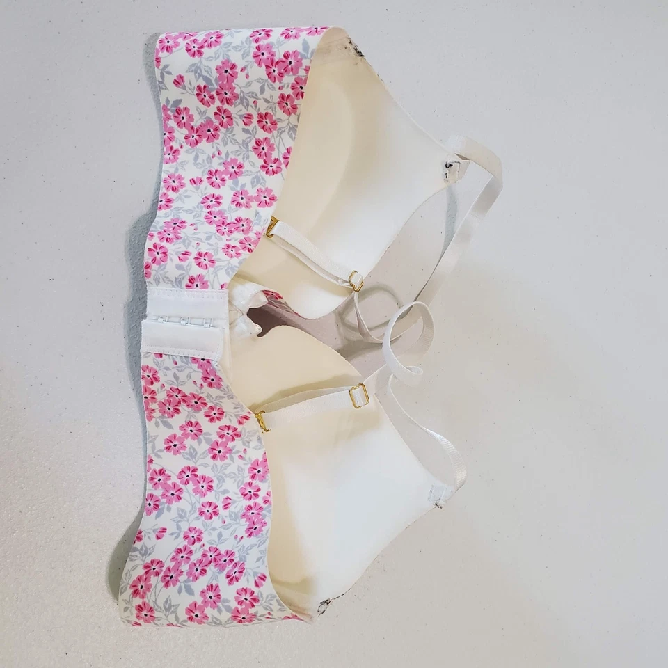 Sujetador mujer Daisy Fuentes 36B rosa floral push up con aros correas ajustables Foto 4 de 4