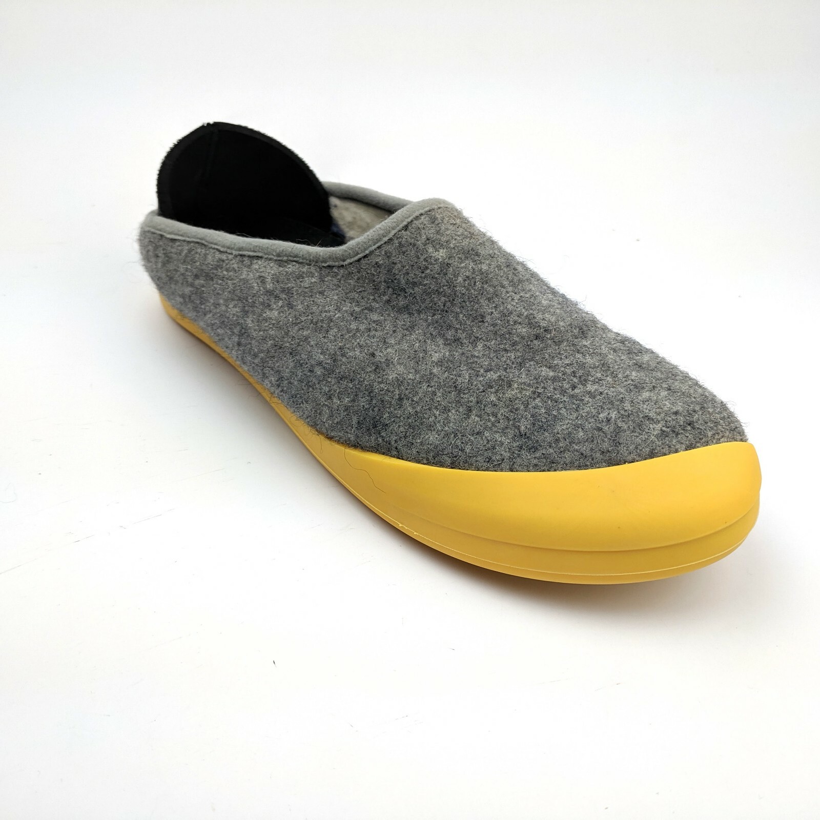 SAOLA Ciabatta classica lana Mahabis grigio giallo suola rimovibile donna EU 38 US 7 5