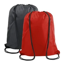  Black and Red Drawstring Backpack Bags Bulk Pack X-Large.4" L x 2 Black Red