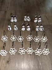 Snowman  Snowflake Shower Hooks Winter Christmas Winter Lot Of 24 Hooks