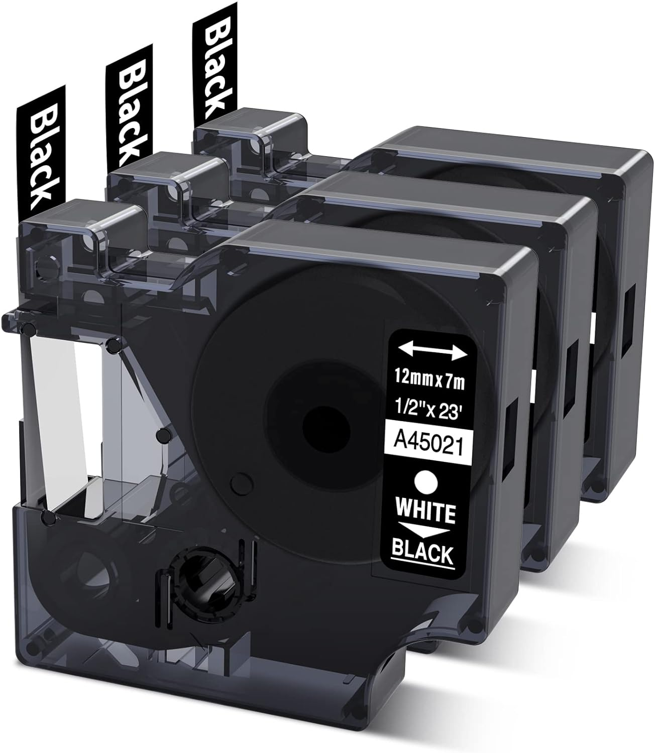 Compatible Dymo White on Black D1 Label Tape 45021 Standard Dymo Label