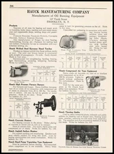 1922 Hauck Brooklyn New York Steel Kerosene Hand Torch & Furnace Burner Print Ad