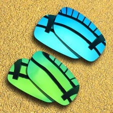 US 2 Pairs Polarized Lenses Replacement for-Oakley Crankshaft-Blue Green