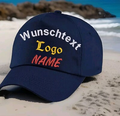 5-Panel Cap BESTICKT mit Anker Name Wunschtext Logo Baseball Mütze Wunschspruch