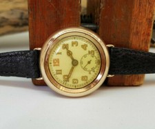 RARE SOLID 9K GOLD EBERHARD&CO., HERMETIC DUSTPROOF MANUAL WIND WATCH / H082