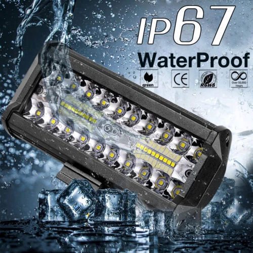 Par de luces antiniebla LED de 200 W 7" para conducción con barra de luces de trabajo aptas para camiones Peterbilt Kenworth Foto 4 de 4