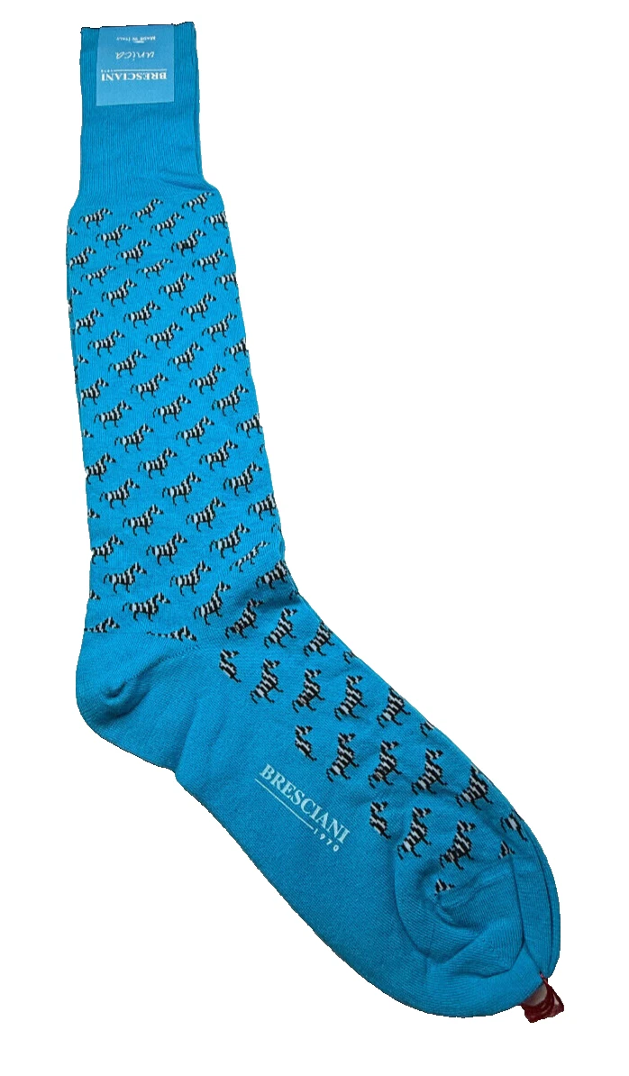 Bresciani Unica Italian Unisex Socks Cotton Blue With Zebras One Size NEW
Opens in a new window or t