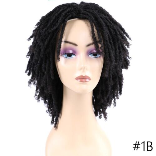 ATOZWIG Women Dreadlock Wig Short Black Twist Wigs Afro Curly Synthetic Hair Wig - Picture 9 of 12
