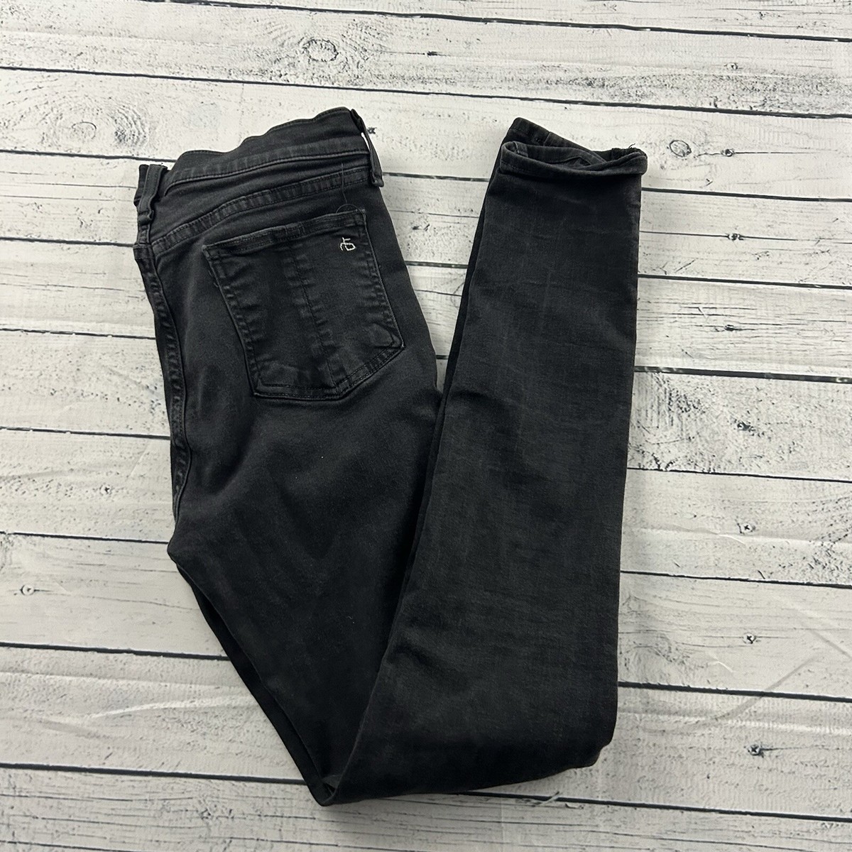 Rag Bone High Rise Skinny Black Wash Denim Jeans Women's 30