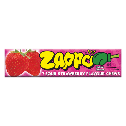 900550 6 X 26g PACKETS OF ZAPPO ZAPPOS 7 SOUR STRAWBERRY FLAVOURED ...