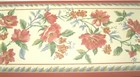 Wallpaper Border Roses Flower Floral Off Whte Wall 17001B Brick Red Blue Green