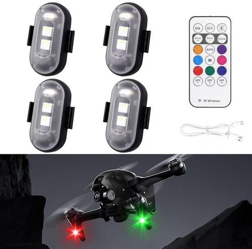 4PCS Wireless RGB LED Strobe Lights with Remote Control, 8 Colors USB Charing - Picture 5 of 12
