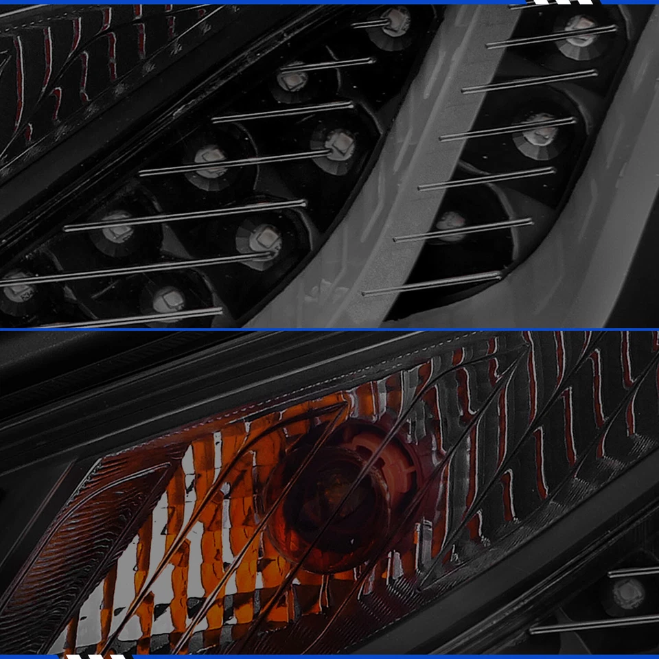 For 10-16 Hyundai Genesis Coupe 2DR Black LED Light Tube Taillights Pairs Foto 3 de 4