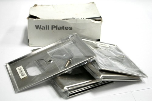 VISTA 45711 Stainless Steel Duplex Outlet Wall Plate Brushed New Lot of 13 - Picture 3 of 3