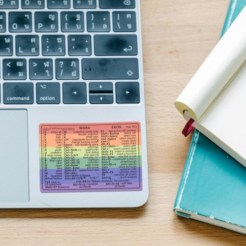 4 Sheets Tastaturkürzel-Aufkleber Fräulein Austauschbare Laptop-Aufkleber - Afbeelding 3 van 12