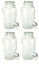 Set of 4 Lemonade Dispensers with Lids and Spigots, Party Beverage Dispensers