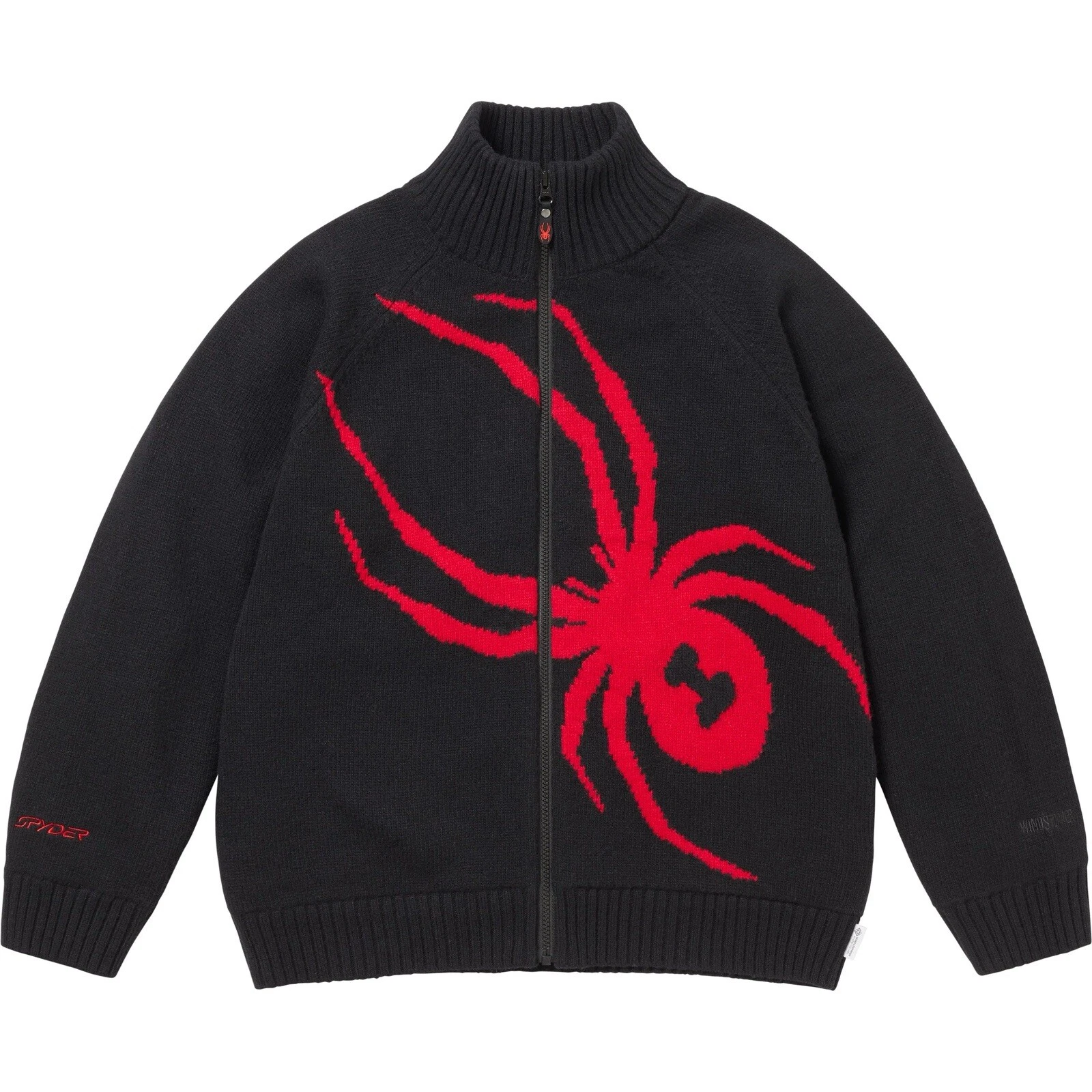 Pull zippé Supreme Spyder Windstopper noir FW24 homme taille L laine mélangée