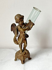 Antique Bud Vase Cherub Angel Bronze French f...