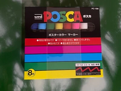 Uni posca Pc-5m 8 Colori Punta Media edizione Giapponese