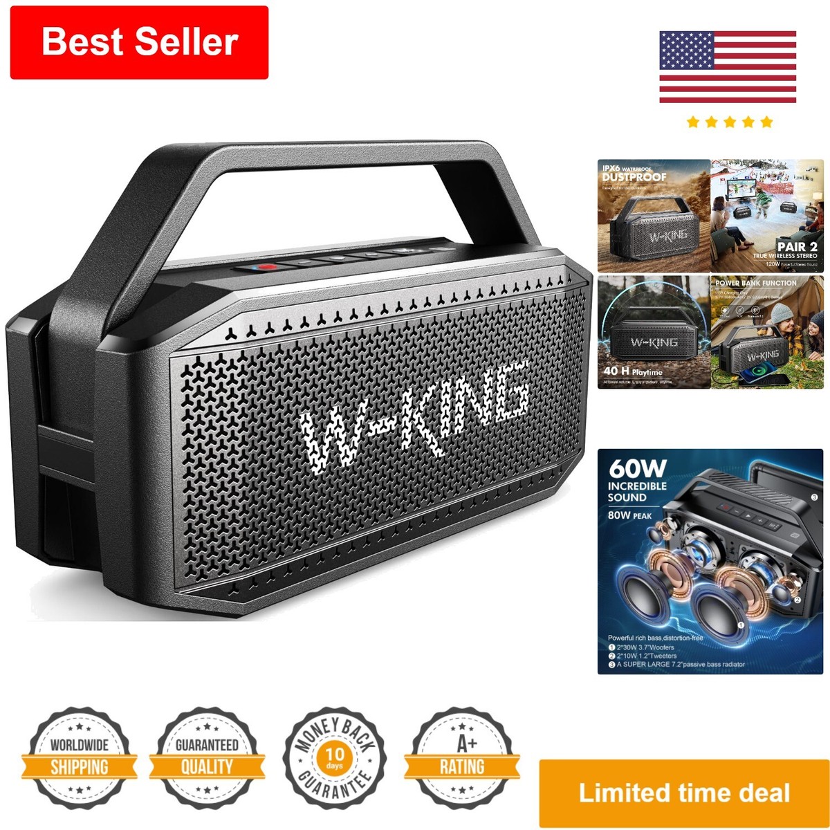 waterproof  bluetooth  speaker新品未使用 MPD668 PULSE PRO M2 - Portable Splash proof & dust proof