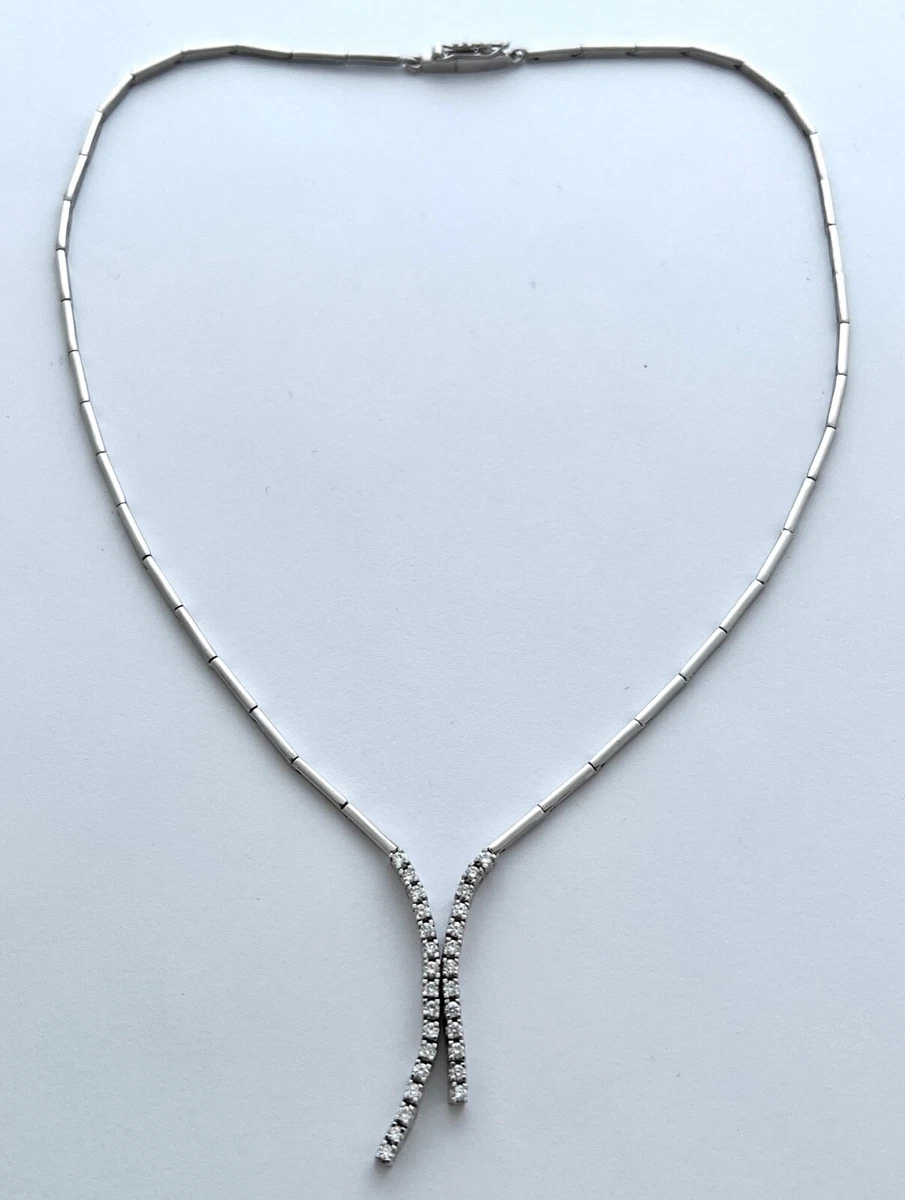 Diamond necklace 18k white gold sale