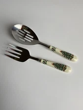 Vintage SPODE Christmas Two Cutlery Serving Set Spoon & Fork