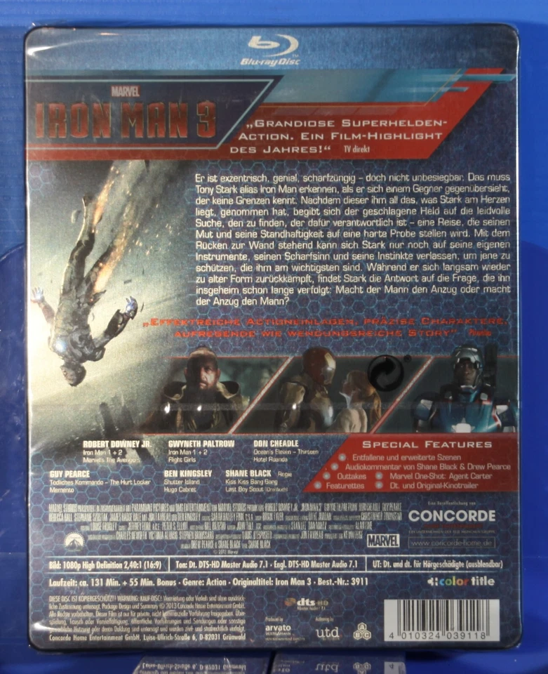170/Iron Man 3 Steelbook Blu-Ray Nuevo precintado_ Alemania - Imagen 2 de 4