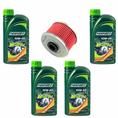 Huile Filtre à Huile KN113 Kit 10W40 4 Litre pour Honda VT 125 Ombre XL Varadero - Photo 1/4
